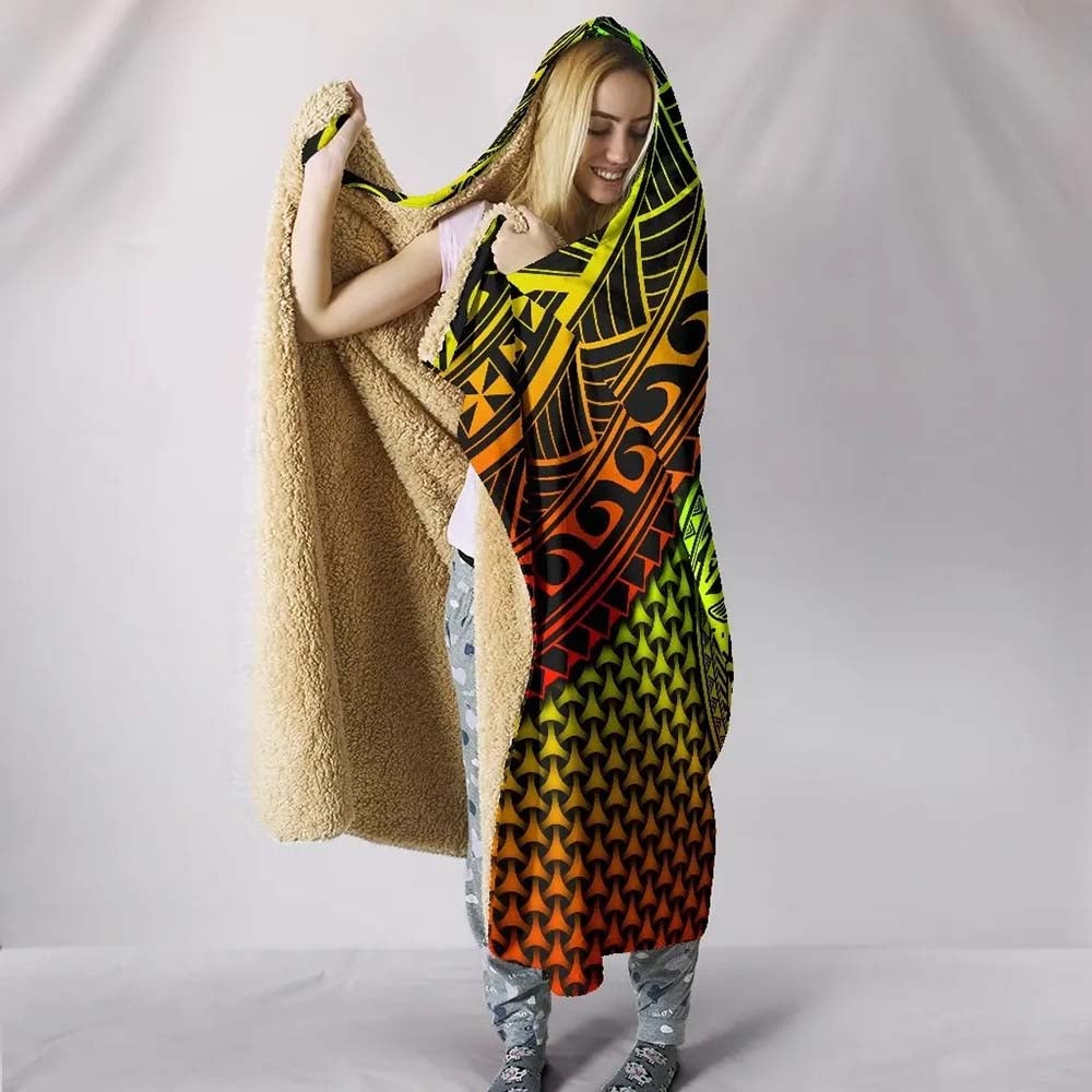 Polynesian American Samoa Hooded Blanket - Reggae Vintage Polynesian Patterns