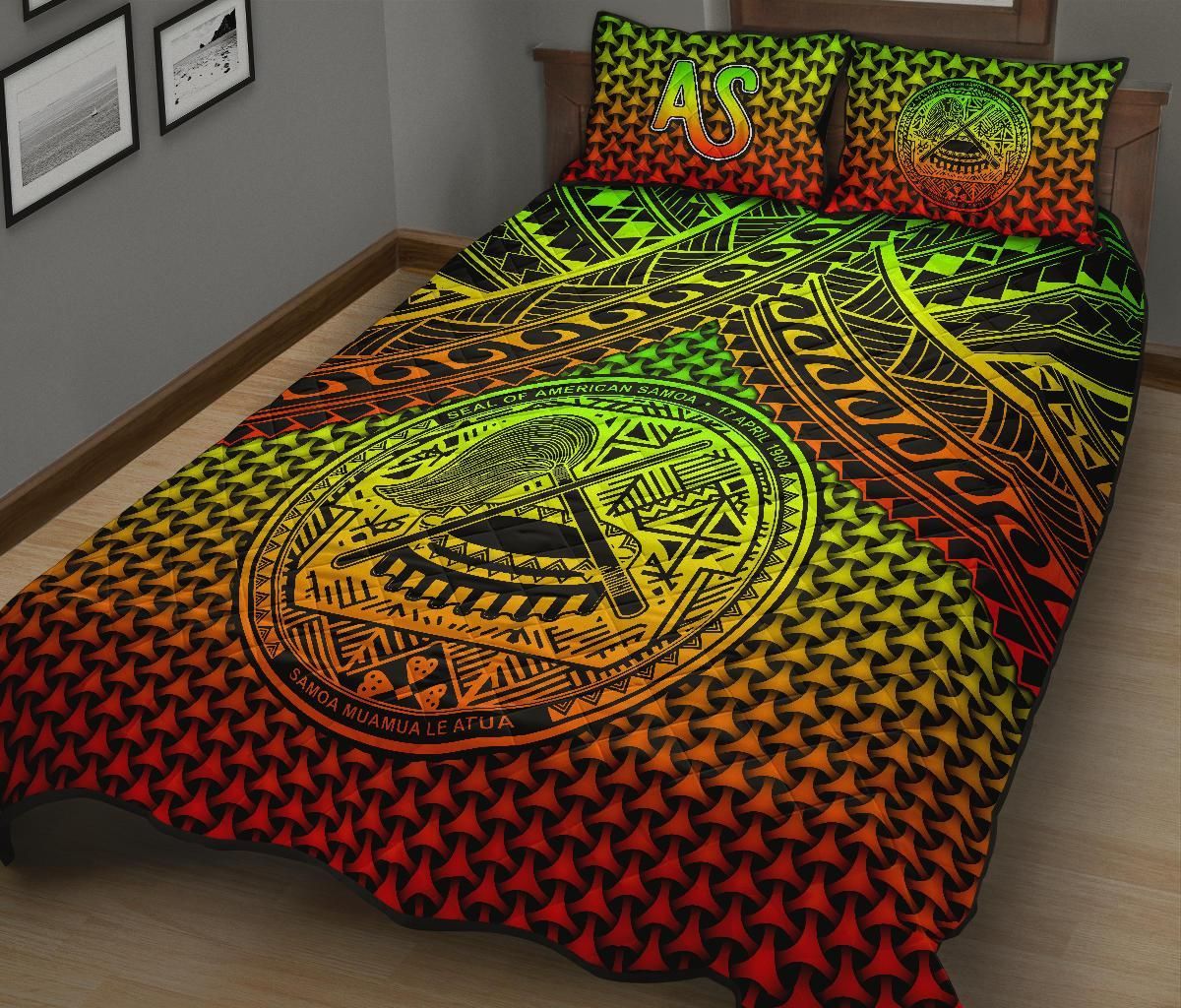 Polynesian American Samoa Quilt Bed Set - Reggae Vintage Polynesian Patterns