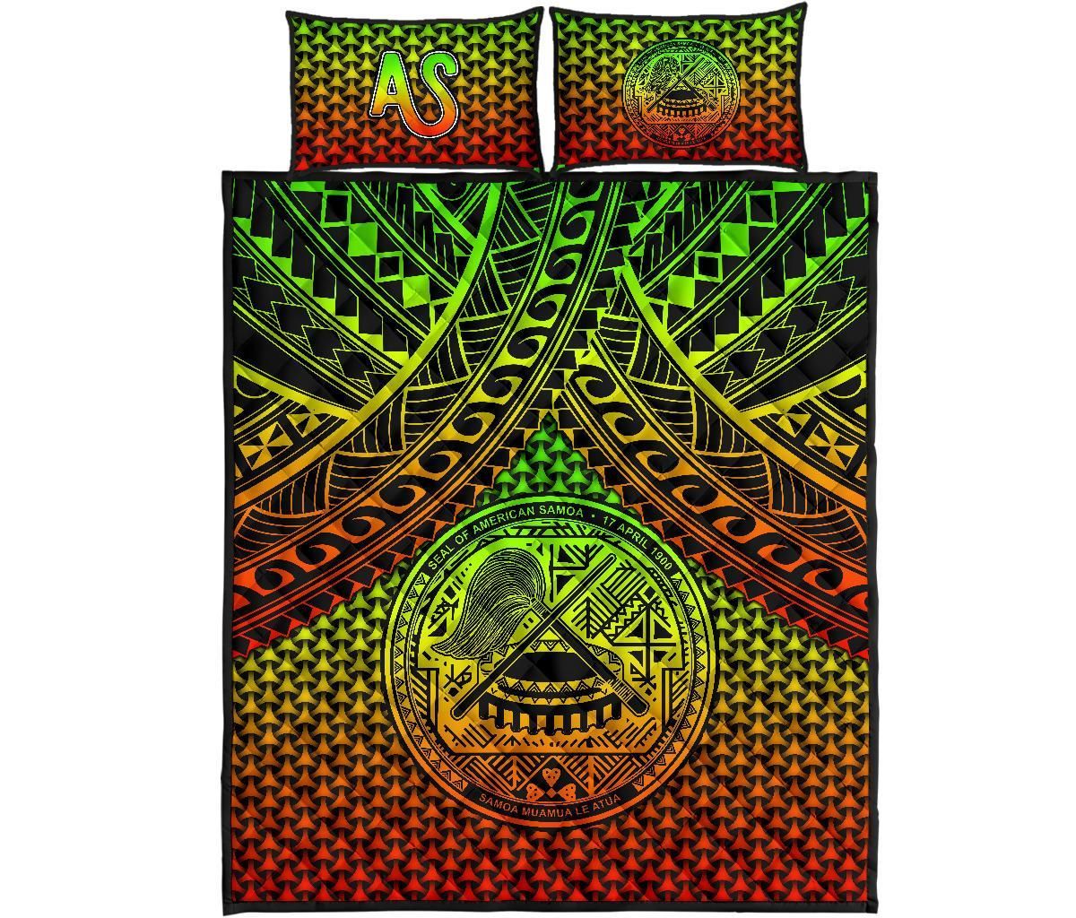 Polynesian American Samoa Quilt Bed Set - Reggae Vintage Polynesian Patterns