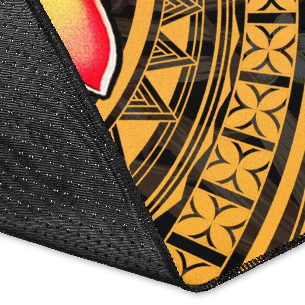 Polynesian Area Rug - Gold Plumeria