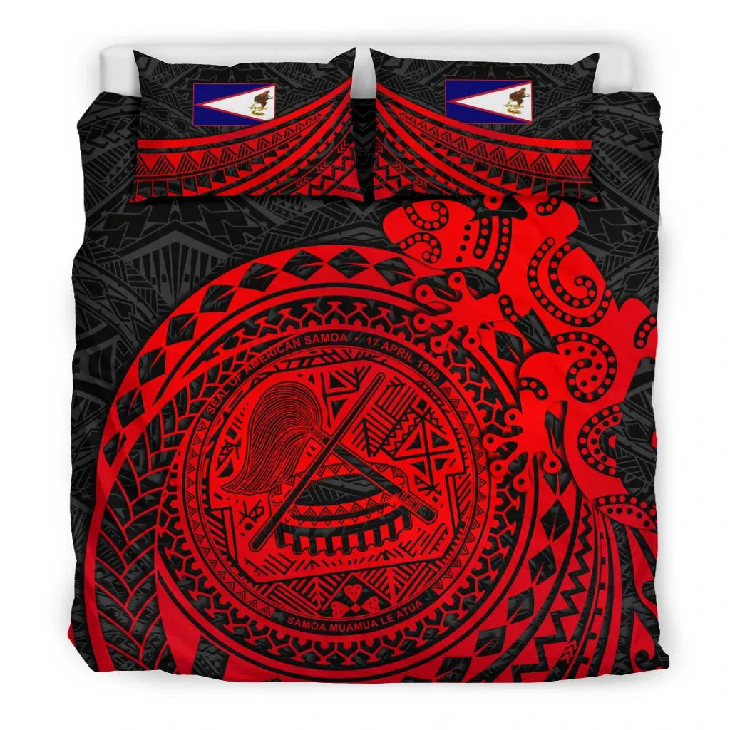 Polynesian Bedding Set - American Samoa Duvet Cover Polynesian Lizard