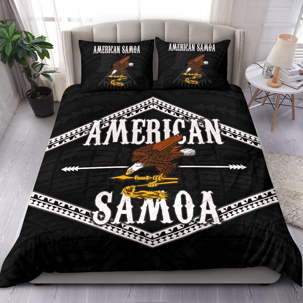 Polynesian Duvet Cover Set - American Samoa Duvet Cover Set Black Eagle
