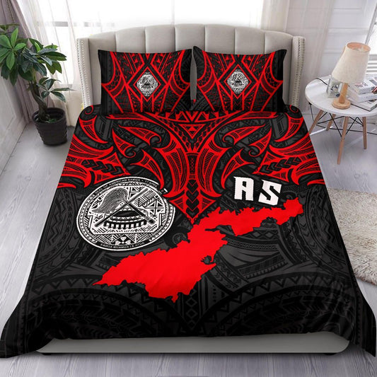 Polynesian Bedding Set - American Samoa Duvet Cover - Whale Tail
