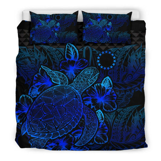 Polynesian Bedding Set - Cook Islands Duvet Cover Set Blue Color