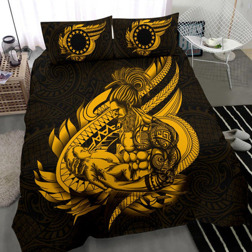 Polynesian Bedding Set - Cook Islands Duvet Cover Set Father And Son Gold
