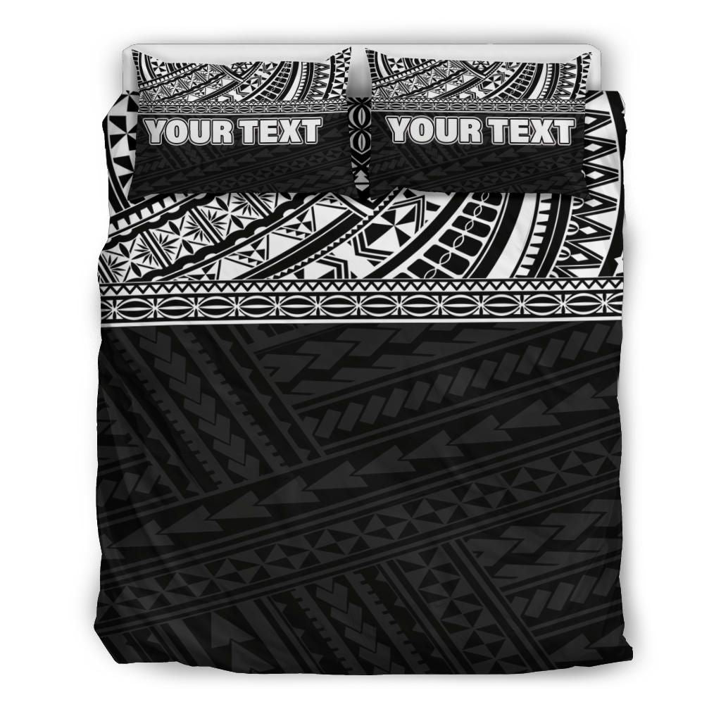 Polynesian Custom Personalised Duvet Cover Set - Black Style