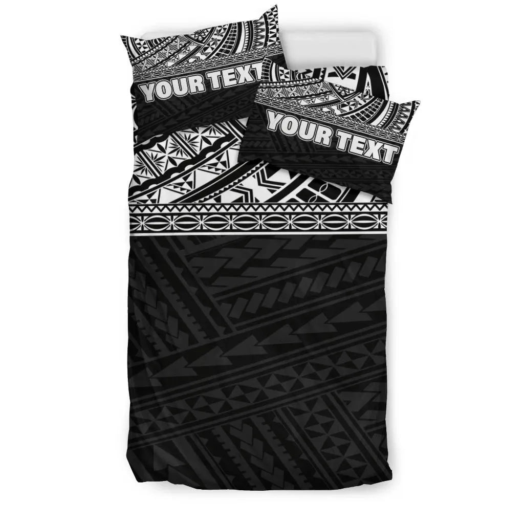 Polynesian Custom Personalised Duvet Cover Set - Black Style