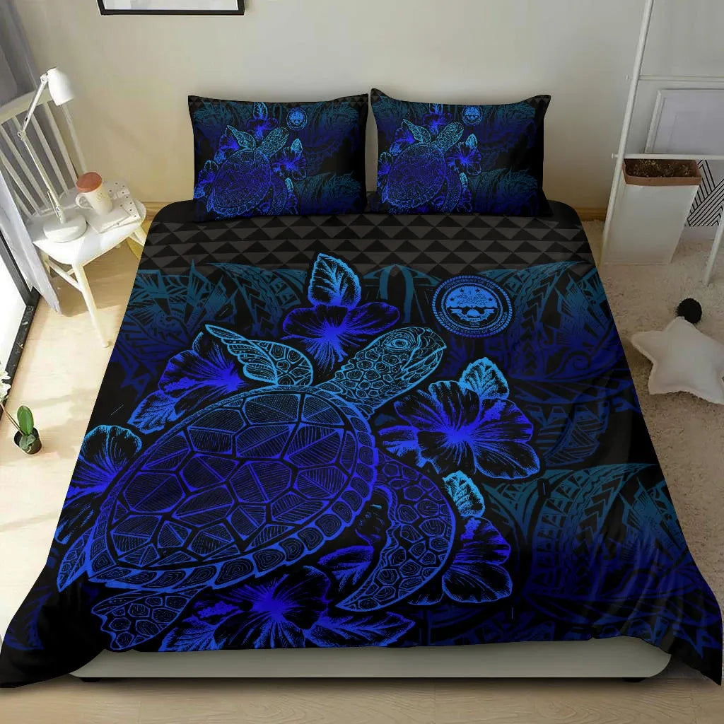 Polynesian Bedding Set - Federated States Of Micronesia Duvet Cover Set Blue Color