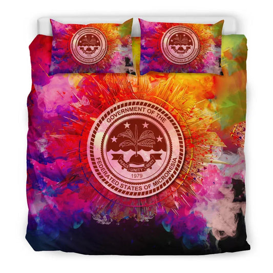 Polynesian Bedding Set Federated States Of Micronesia Duvet Cover Set Bright Style