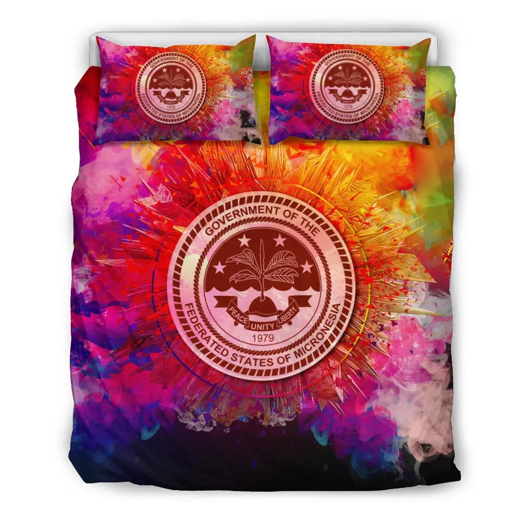 Polynesian Bedding Set Federated States Of Micronesia Duvet Cover Set Bright Style