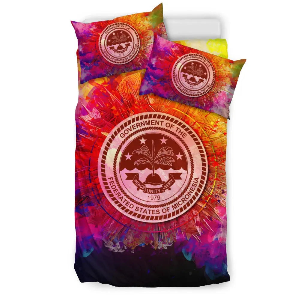 Polynesian Bedding Set Federated States Of Micronesia Duvet Cover Set Bright Style