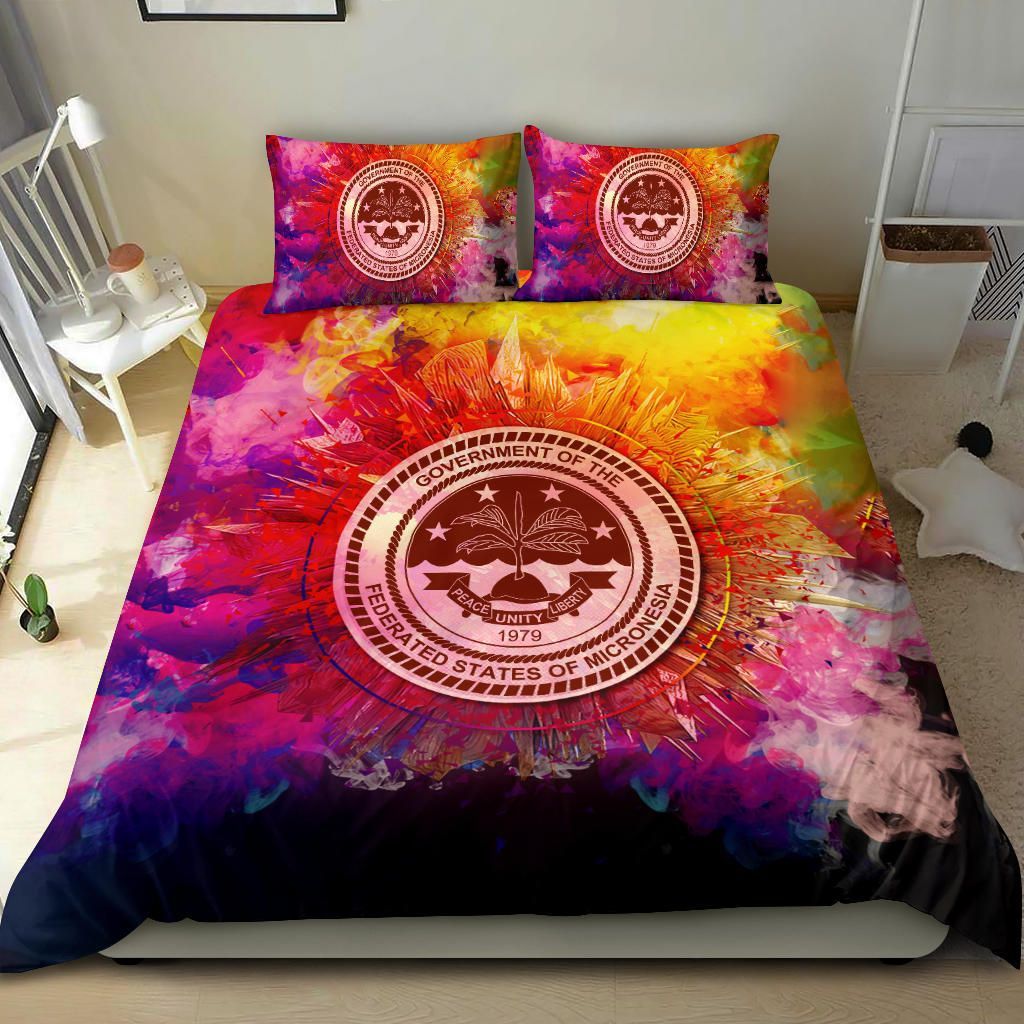 Polynesian Bedding Set Federated States Of Micronesia Duvet Cover Set Bright Style