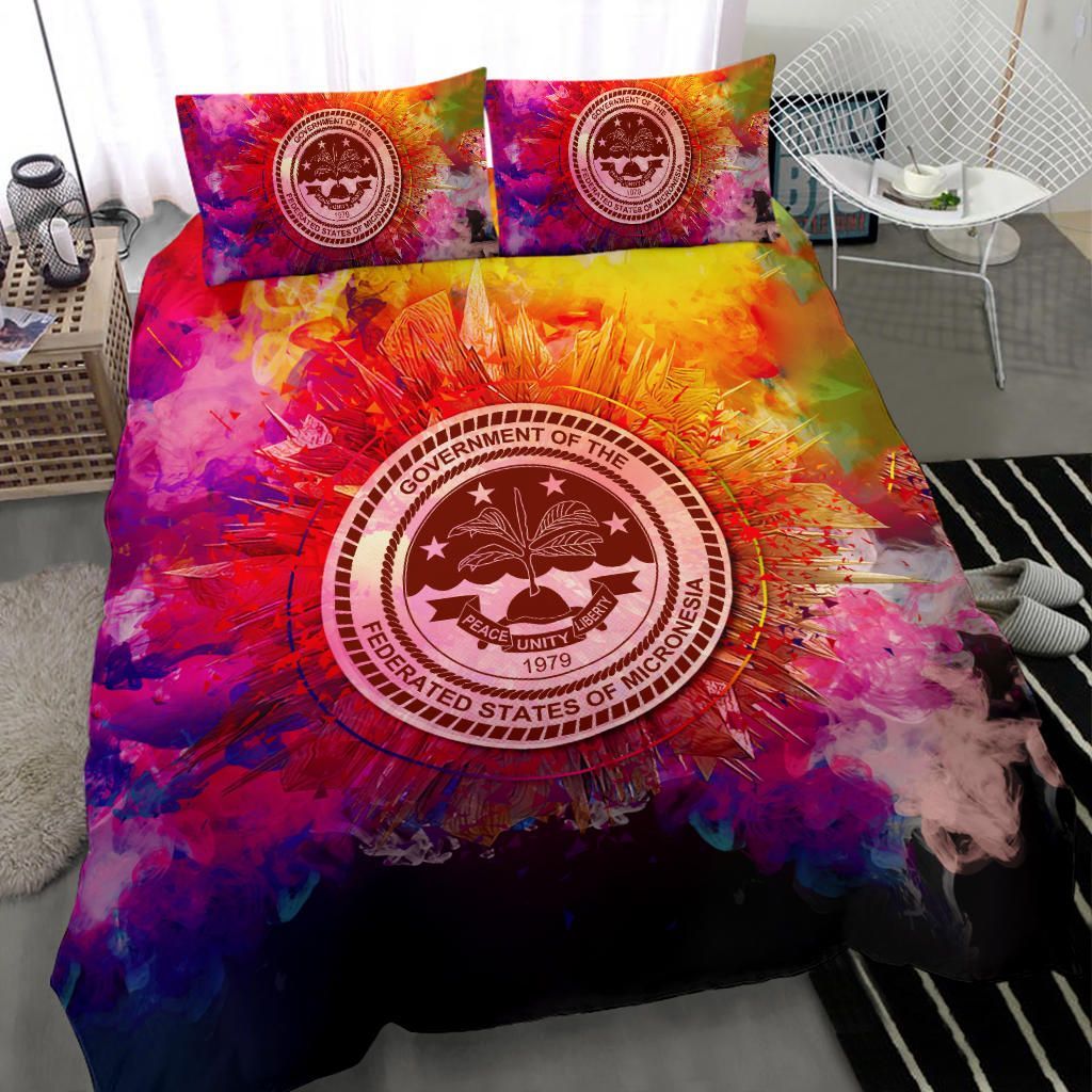 Polynesian Bedding Set Federated States Of Micronesia Duvet Cover Set Bright Style