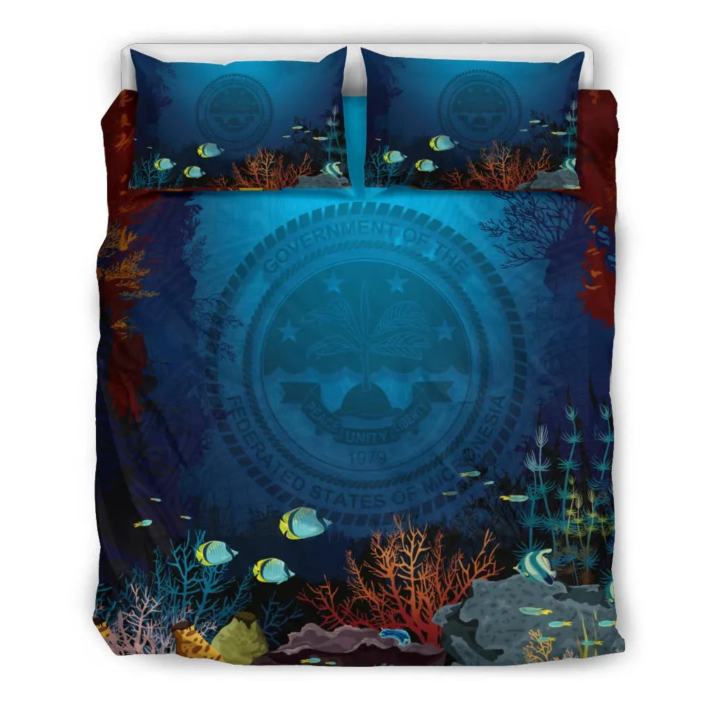 Polynesian Bedding Set - Federated States Of Micronesia Duvet Cover Set Under Sea
