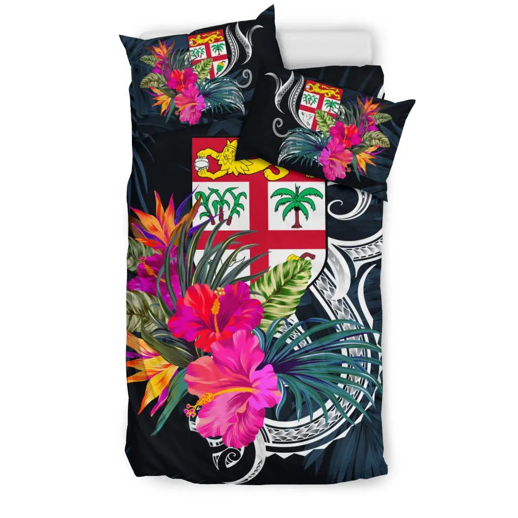 Polynesian Bedding Set - Fiji Duvet Cover Set Tropical Flowers