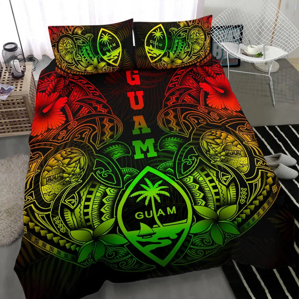 Polynesian Bedding Set - Guam Duvet Cover Sets - Reggae Turtle Homeland