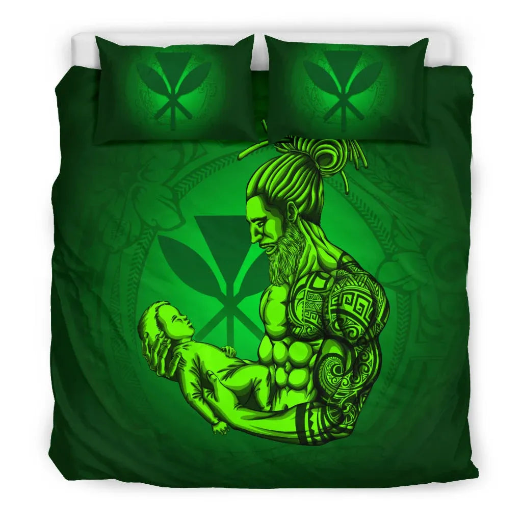Polynesian Bedding Set Hawaii Duvet Cover Set - A Father'S Love Green