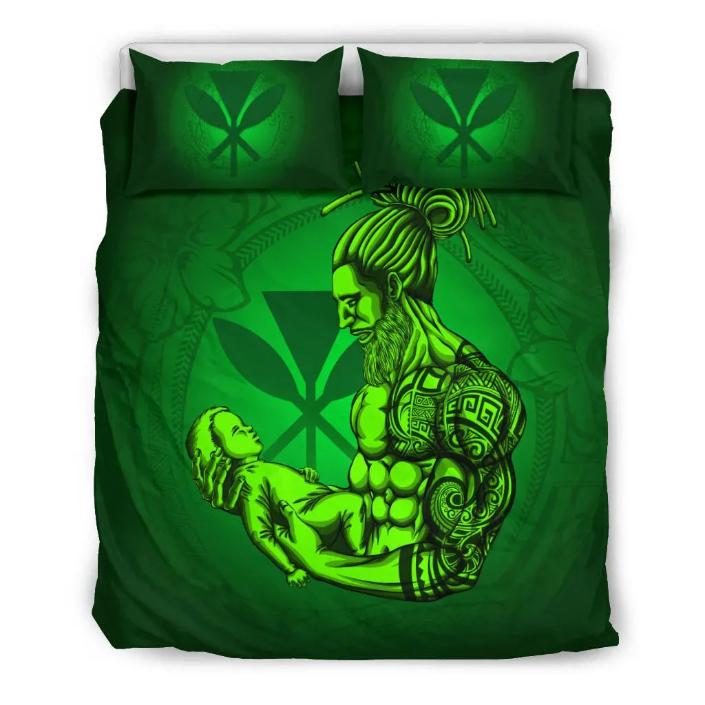 Polynesian Bedding Set Hawaii Duvet Cover Set - A Father'S Love Green