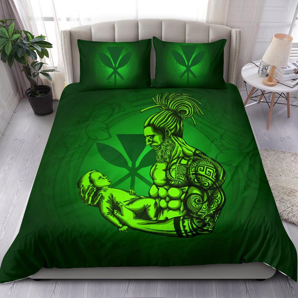 Polynesian Bedding Set Hawaii Duvet Cover Set - A Father'S Love Green