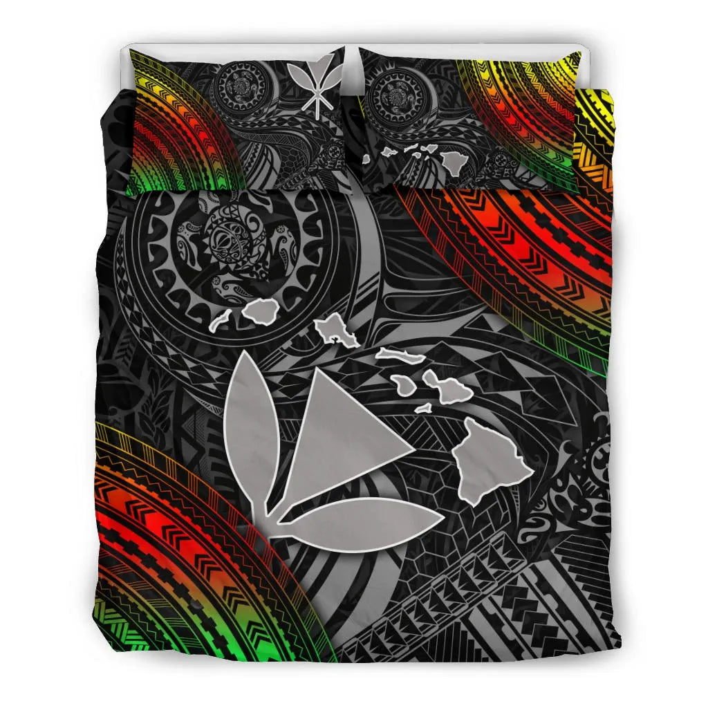 Polynesian Bedding Set - Hawaii Duvet Cover Set- Kanaka Maoli Hawaiian Map