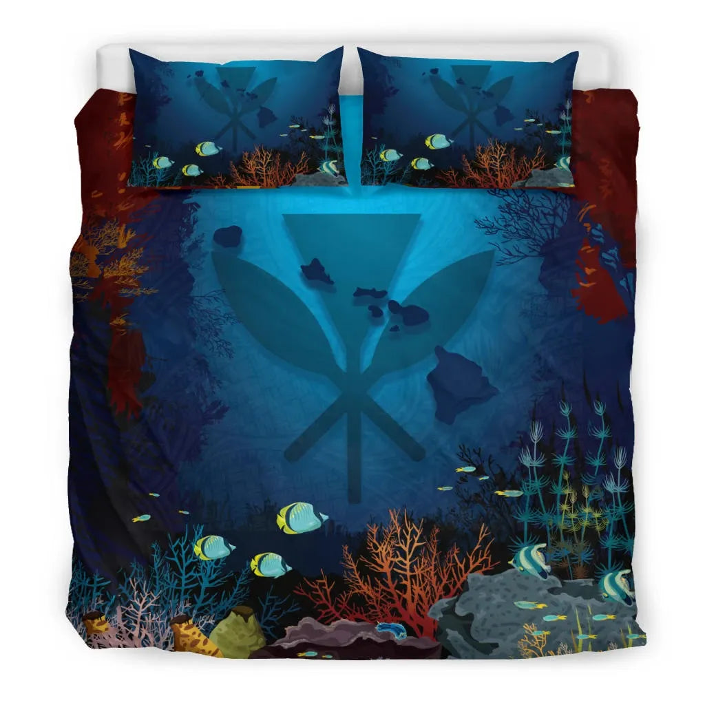 Polynesian Bedding Set - Hawaii Duvet Cover Set Under Sea
