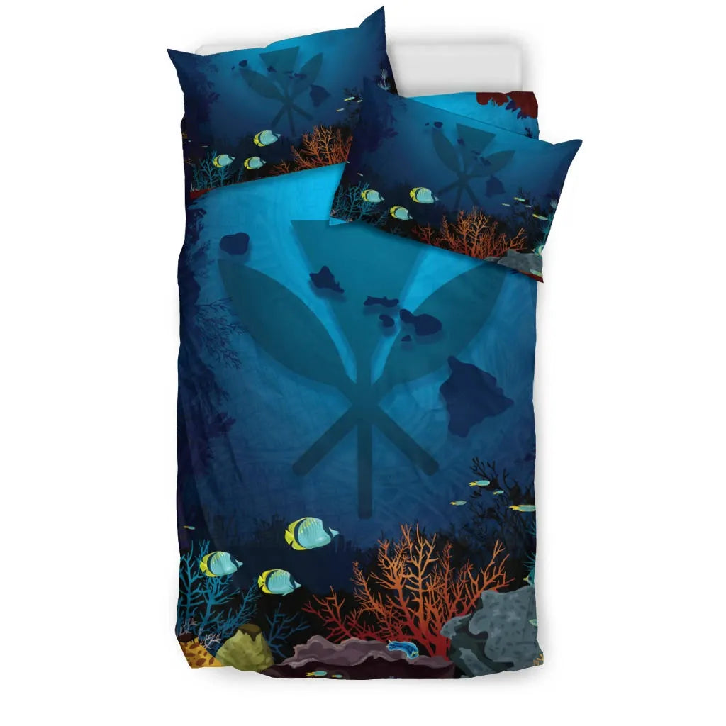 Polynesian Bedding Set - Hawaii Duvet Cover Set Under Sea