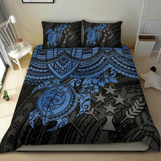 Polynesian Bedding Set - Kosrae Duvet Cover - Blue Turtle