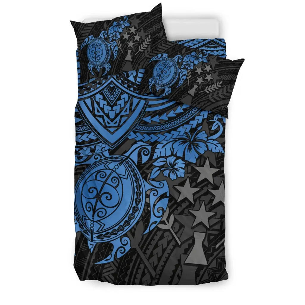 Polynesian Bedding Set - Kosrae Duvet Cover - Blue Turtle