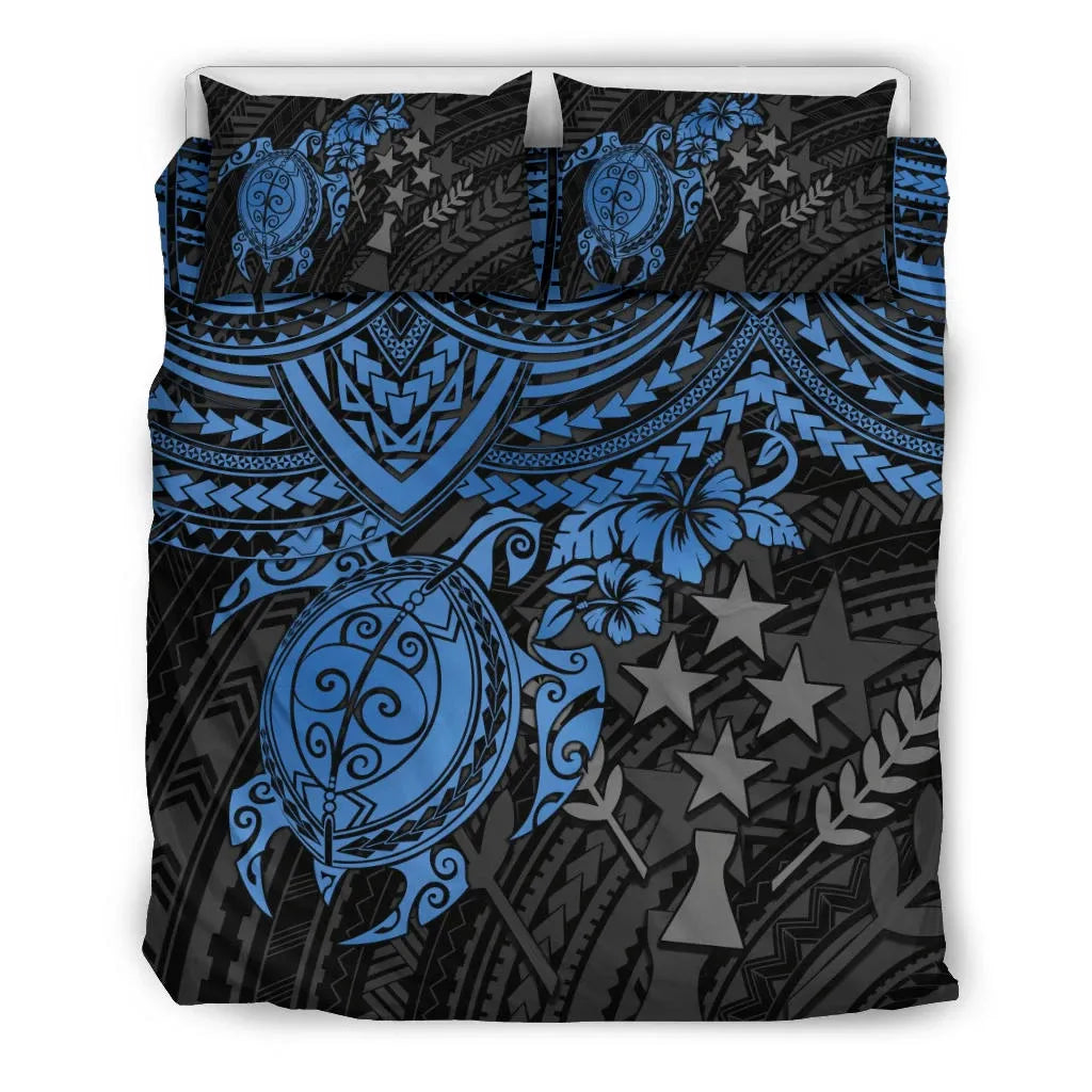 Polynesian Bedding Set - Kosrae Duvet Cover - Blue Turtle