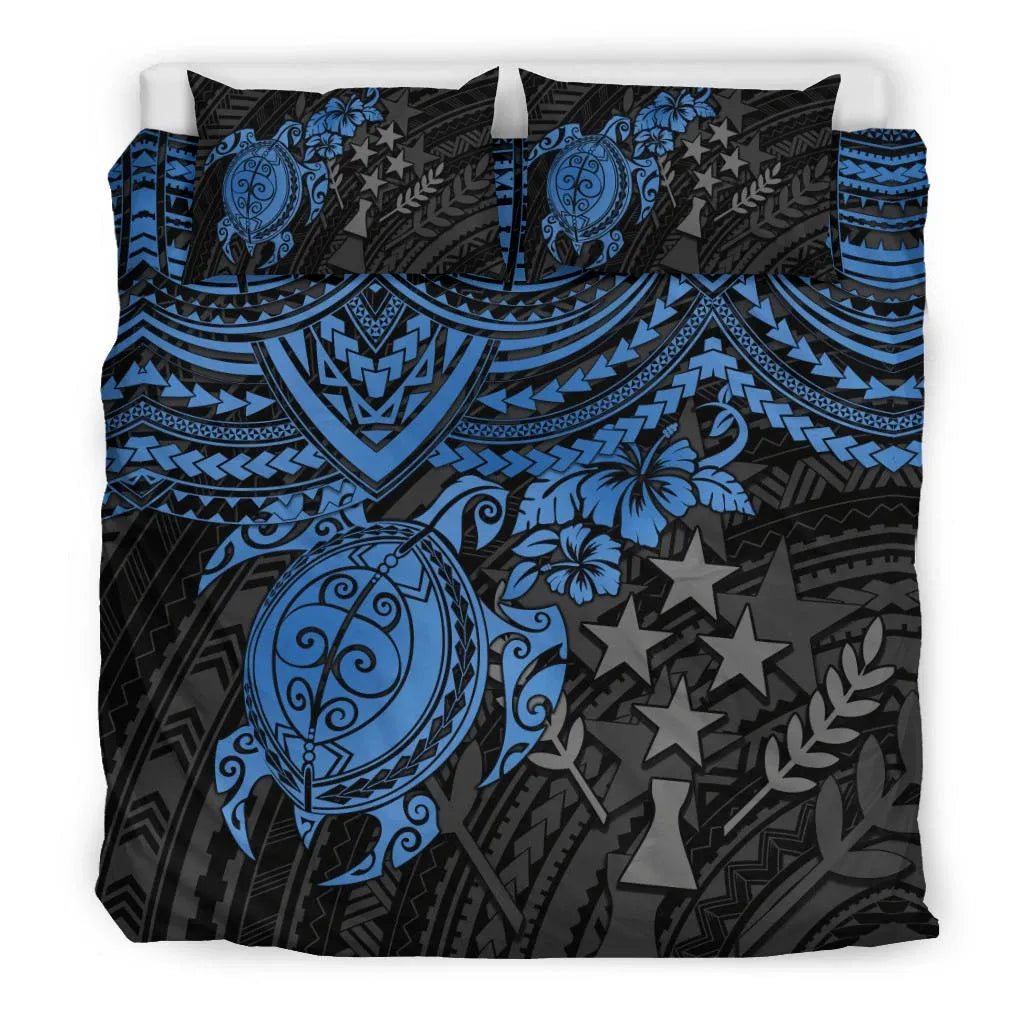 Polynesian Bedding Set - Kosrae Duvet Cover - Blue Turtle