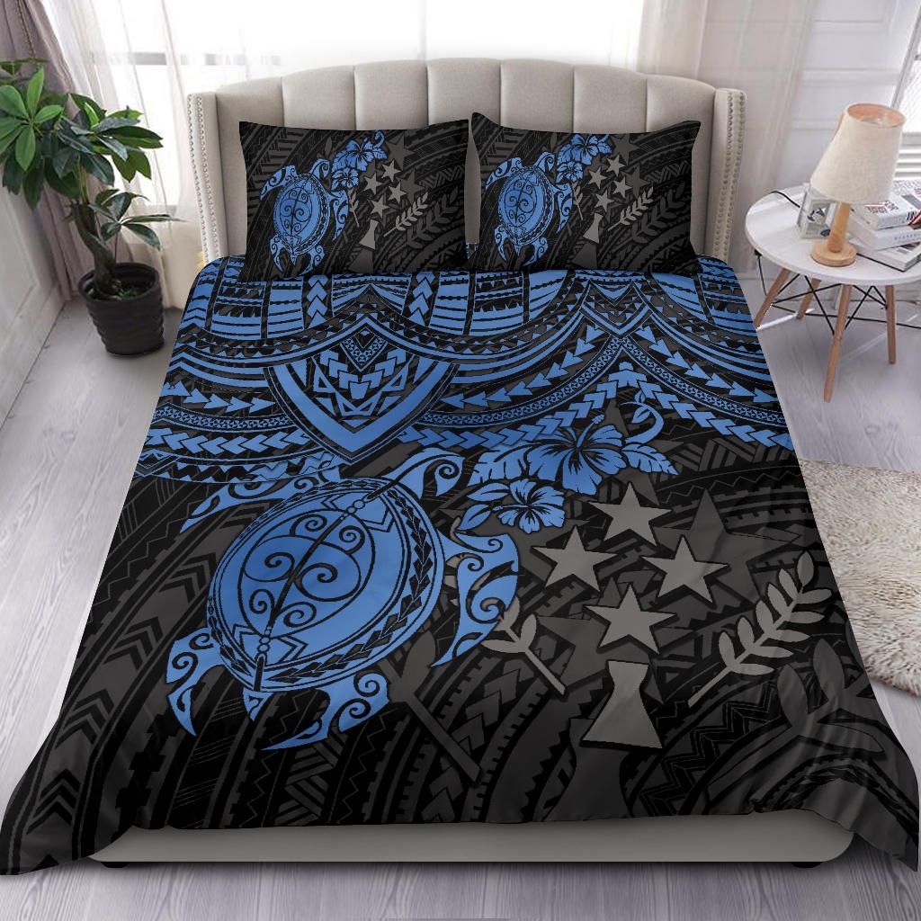 Polynesian Bedding Set - Kosrae Duvet Cover - Blue Turtle