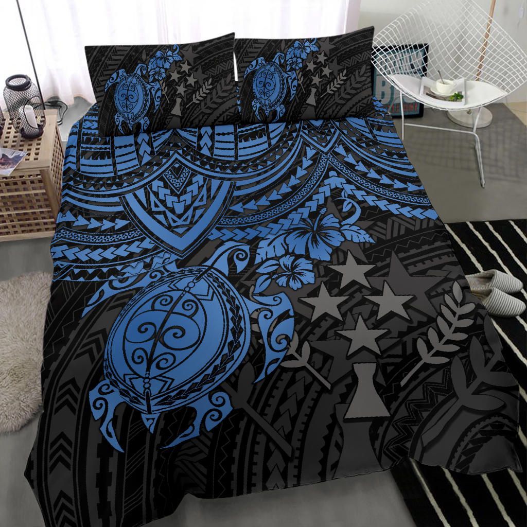 Polynesian Bedding Set - Kosrae Duvet Cover - Blue Turtle