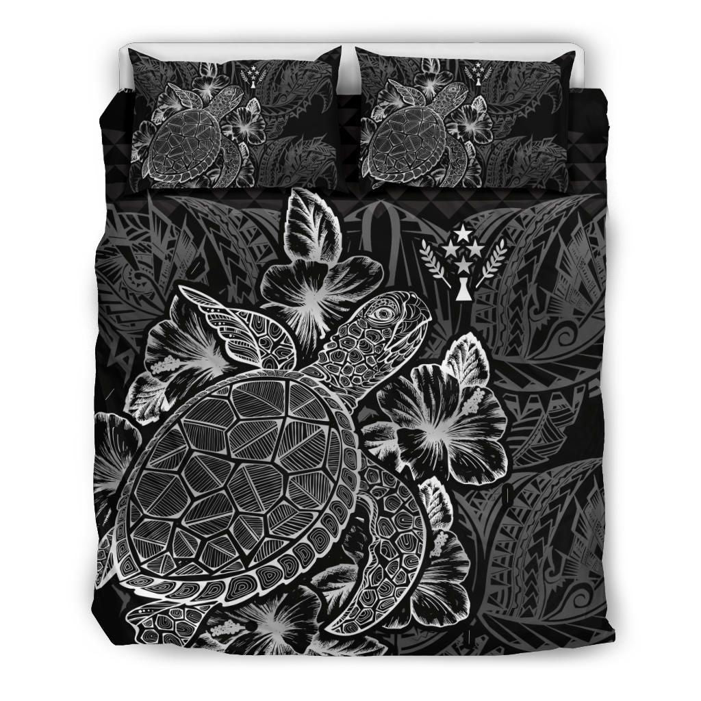Polynesian Bedding Set - Kosrae Duvet Cover Set Black Color