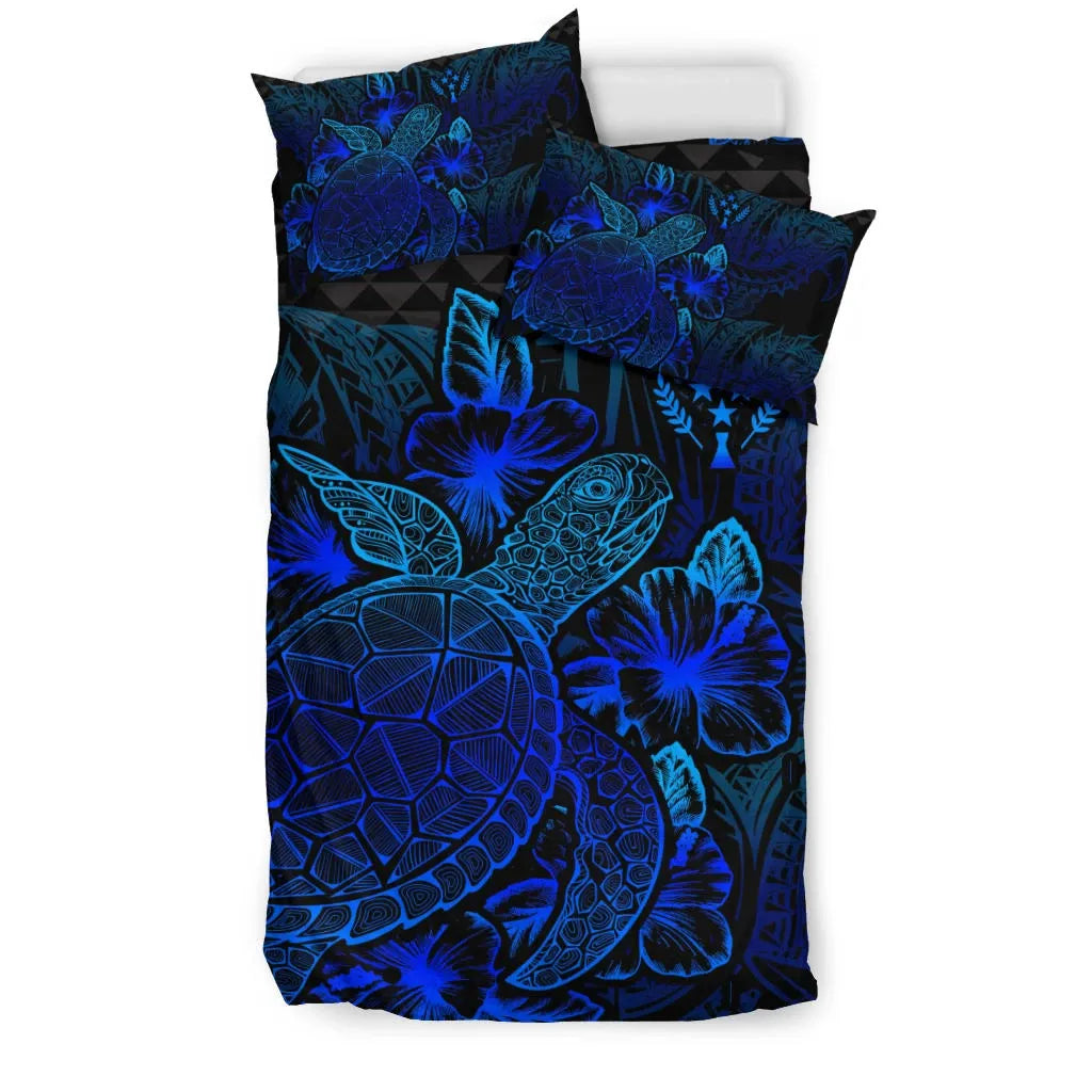 Polynesian Bedding Set - Kosrae Duvet Cover Set Blue Color
