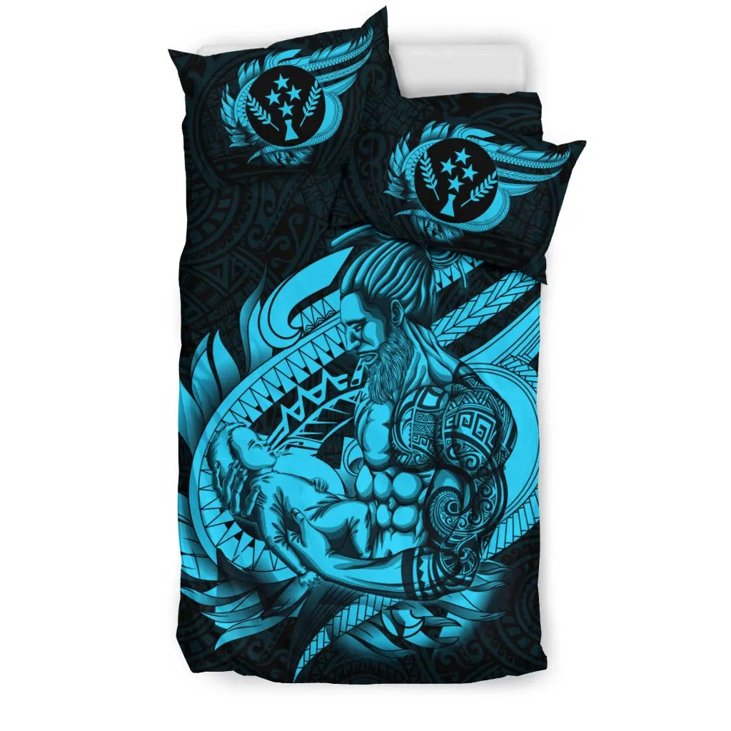 Polynesian Bedding Set - Kosrae Duvet Cover Set Father And Son Emerald