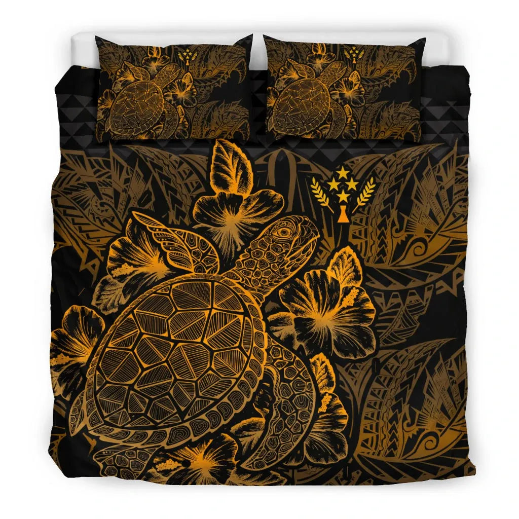 Polynesian Bedding Set - Kosrae Duvet Cover Set Gold Color