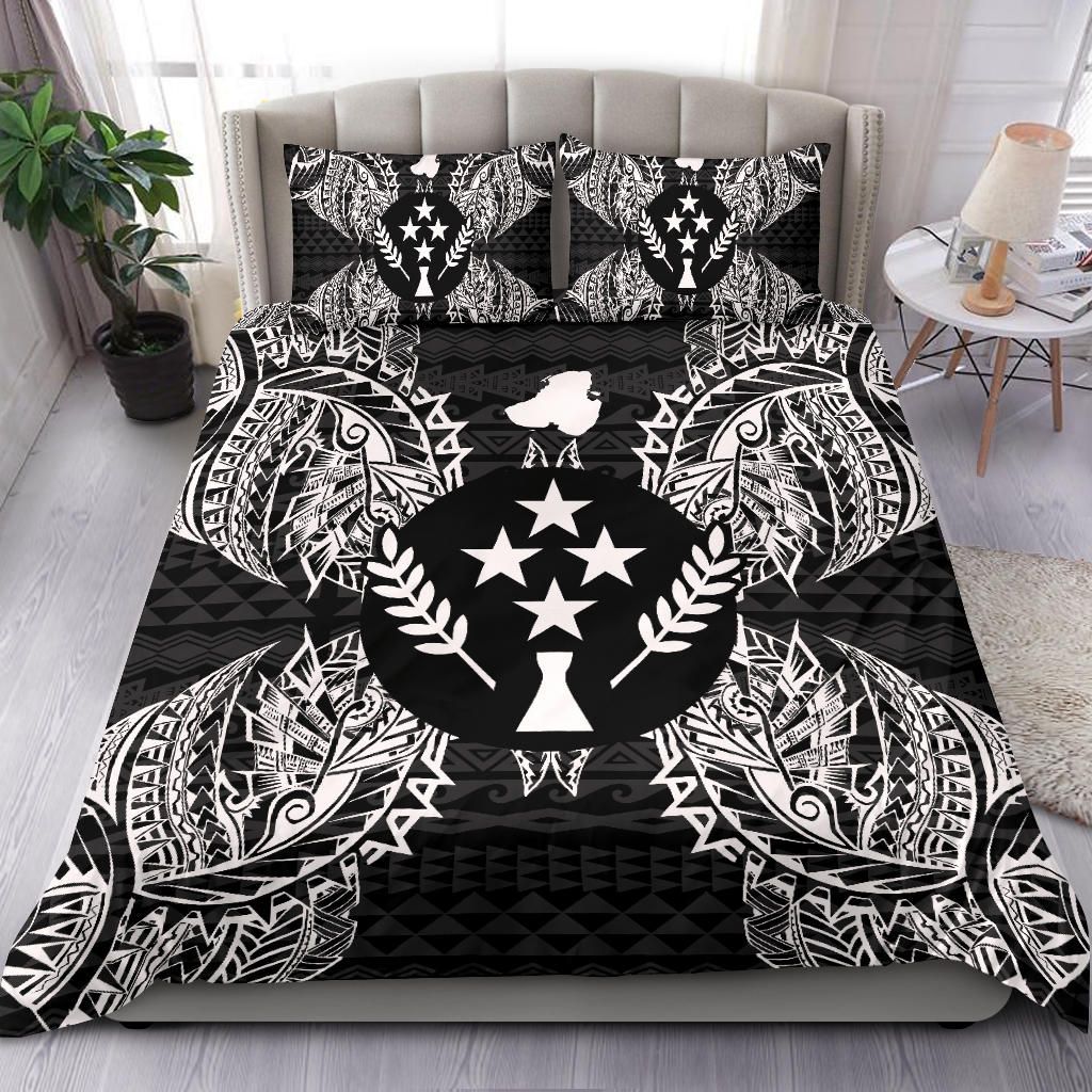 Polynesian Bedding Set - Kosrae Duvet Cover Set Map Black