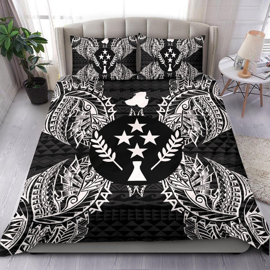 Polynesian Bedding Set - Kosrae Duvet Cover Set Map Black