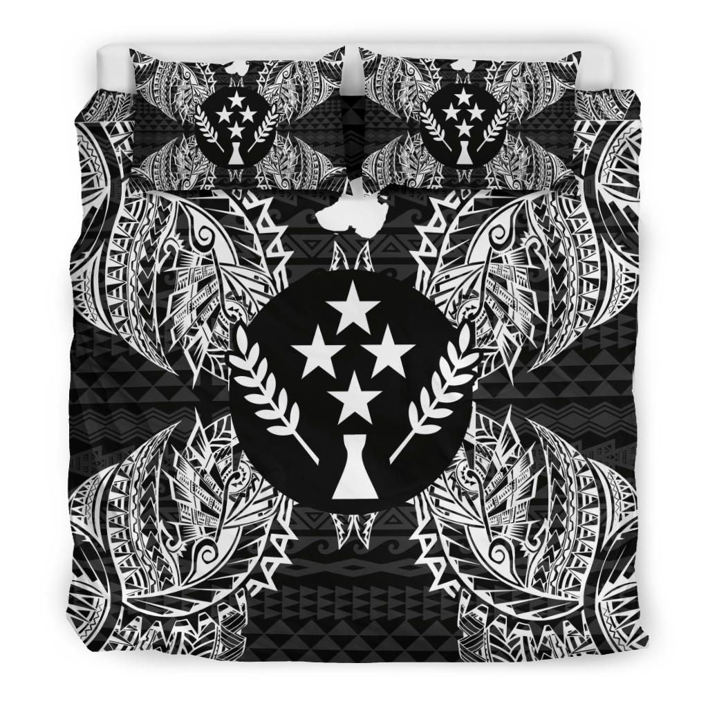 Polynesian Bedding Set - Kosrae Duvet Cover Set Map Black