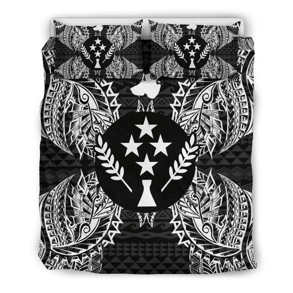 Polynesian Bedding Set - Kosrae Duvet Cover Set Map Black