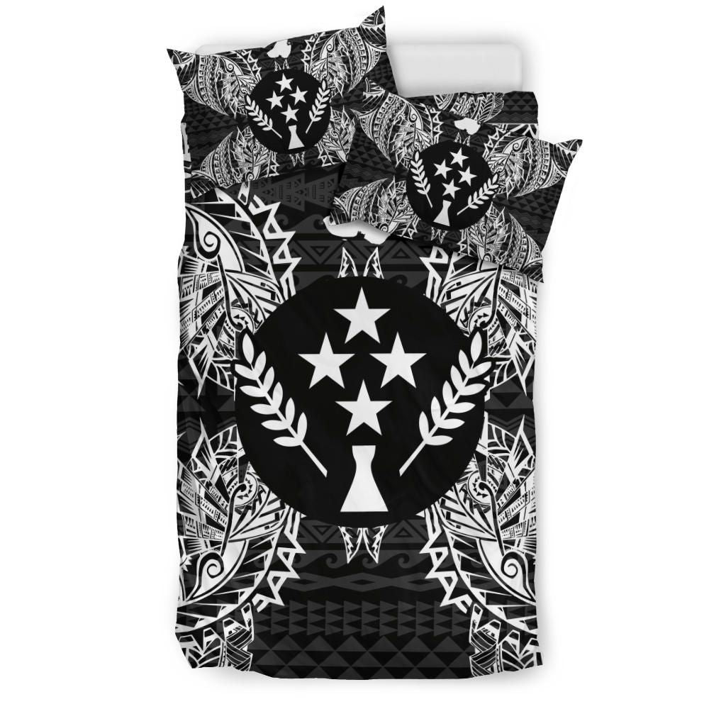Polynesian Bedding Set - Kosrae Duvet Cover Set Map Black