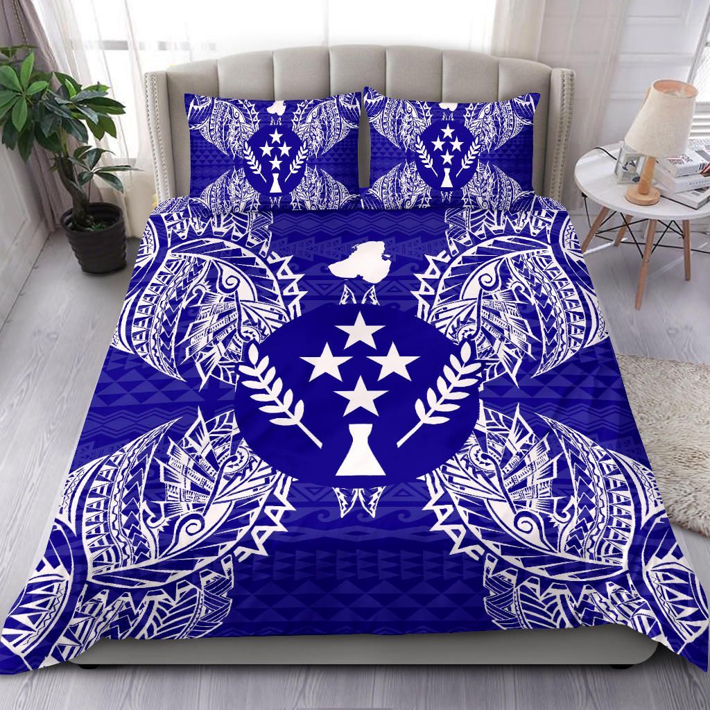 Polynesian Bedding Set - Kosrae Duvet Cover Set Map Blue