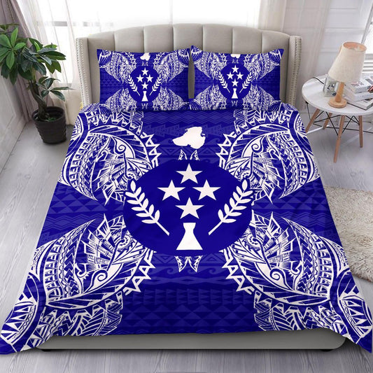 Polynesian Bedding Set - Kosrae Duvet Cover Set Map Blue