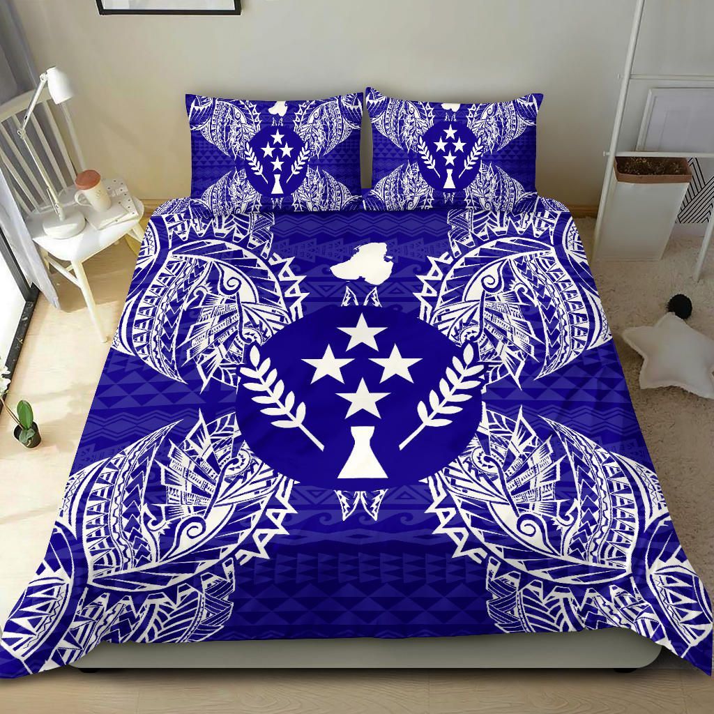 Polynesian Bedding Set - Kosrae Duvet Cover Set Map Blue