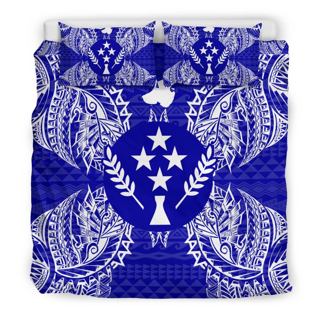 Polynesian Bedding Set - Kosrae Duvet Cover Set Map Blue