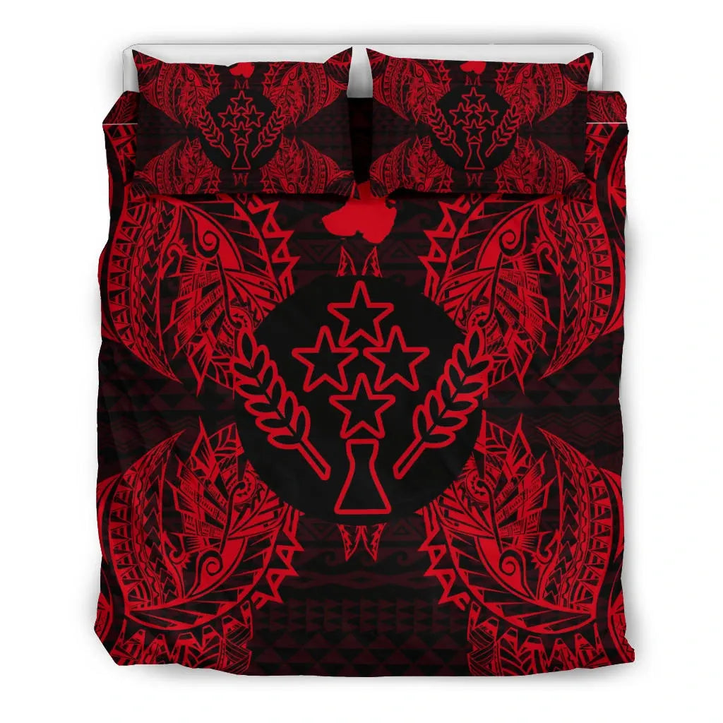 Polynesian Bedding Set - Kosrae Duvet Cover Set Map Red