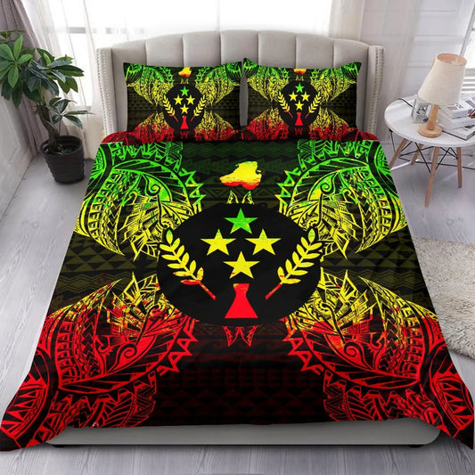 Polynesian Bedding Set - Kosrae Duvet Cover Set Map Reggae