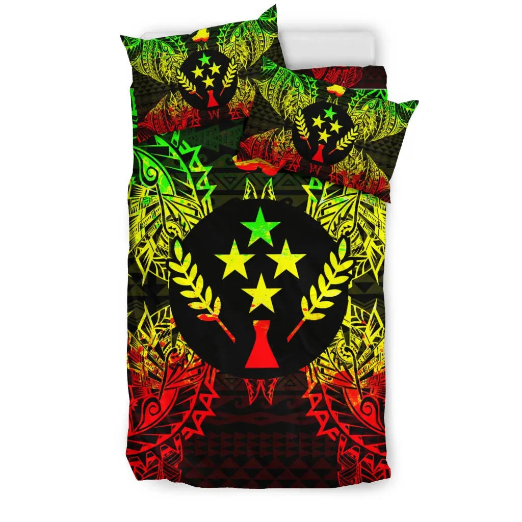 Polynesian Bedding Set - Kosrae Duvet Cover Set Map Reggae