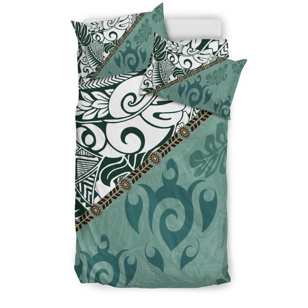 Polynesian Bedding Set - Leaves And Turtles