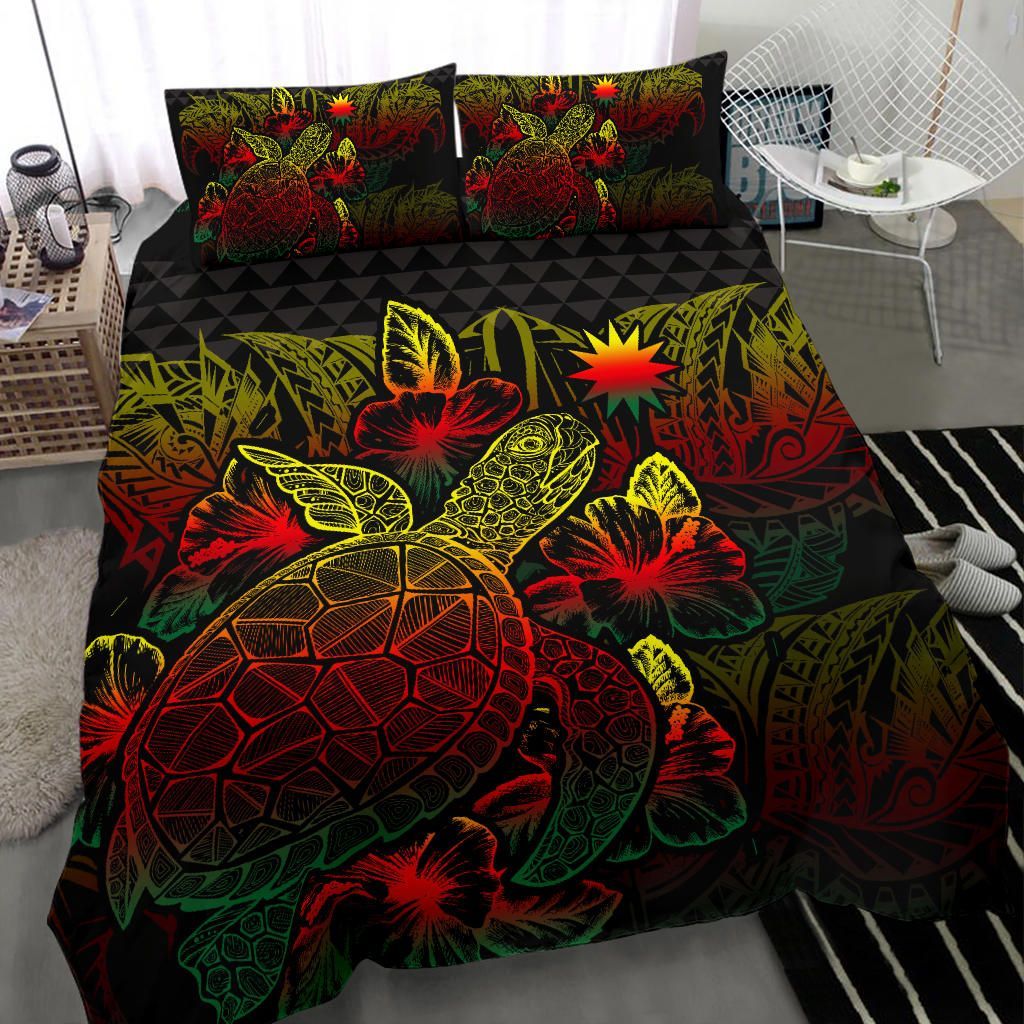Polynesian Bedding Set - Nauru Duvet Cover Set Reggae Color